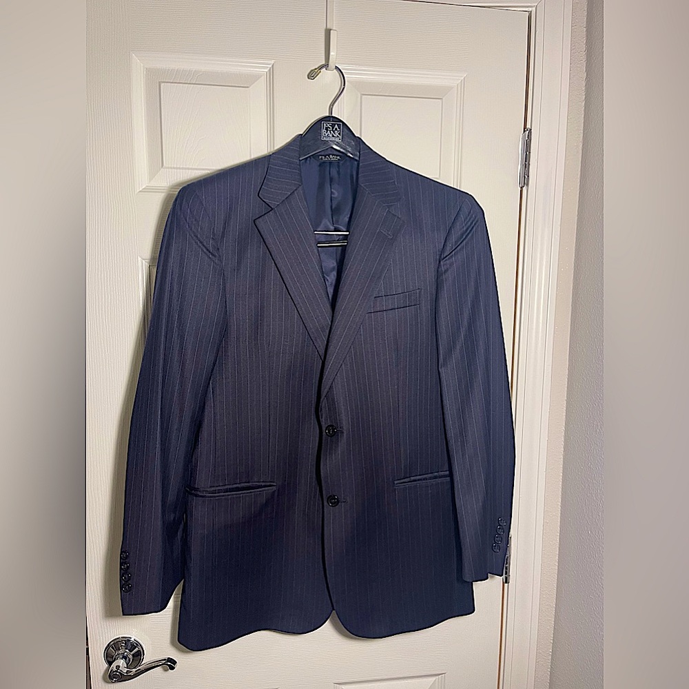 Jos A Bank Dark Navy Stripe Suit Set - professional business wear